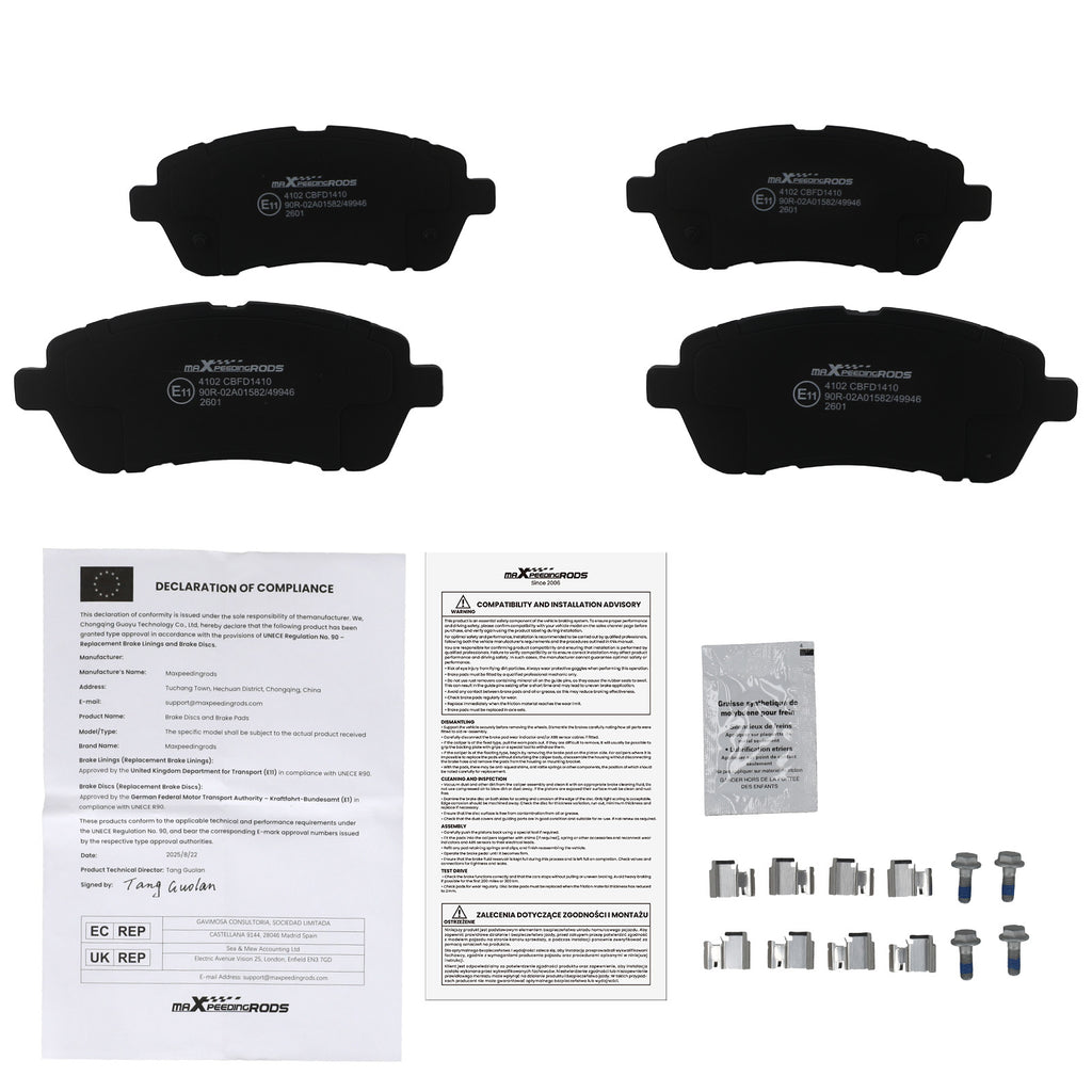 4pcs Achter Brake Pads geschikt voor Seat Altea 2004-2015/geschikt voor Skoda Superb 2008-2015 5K0698451A