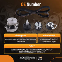 Laad de afbeelding in de galerijviewer, Timing Belt Kit compatible for VW GOLF Mk4, Mk5, PLUS 1.4 1.6 97 to 06 Set 036109119AG