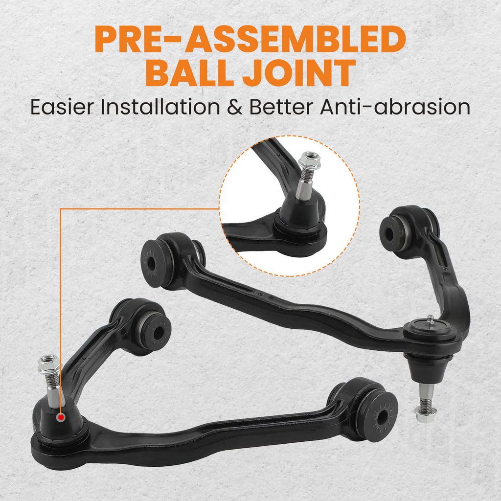 8x Front Upper Control Arm Ball Joint Tie Rod compatible for GMC Yukon Chevy Silverado 1500