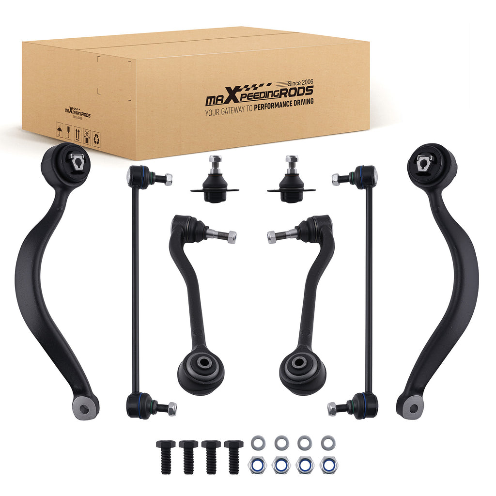 JUEGO DE 8 BRAZOS DE CONTROL CON PERNOS DELANTEROS L+R compatible for BMW X5 E53 2000-2006