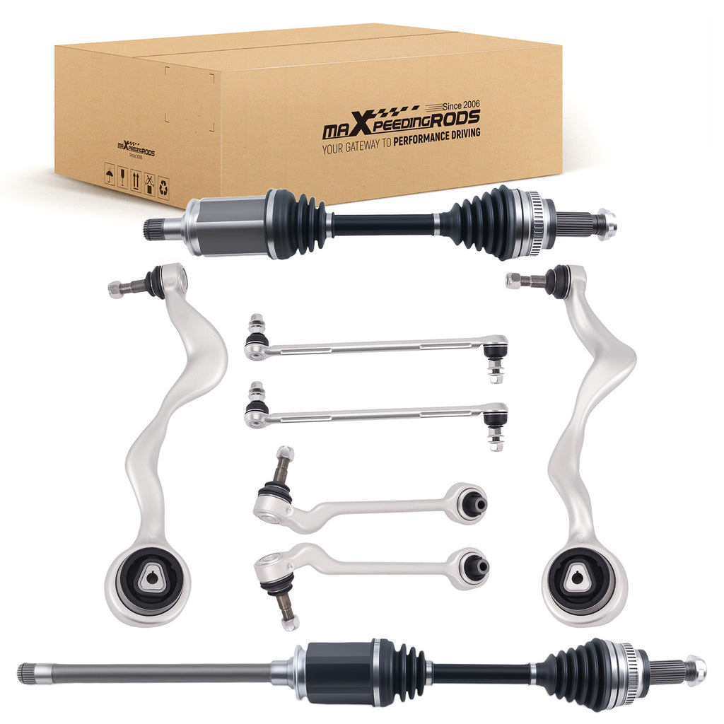 6X BRAZOS DE CONTROL + 2 CONJUNTO DE EJE CV DELANTEROS compatible for BMW 328I 335I E91 E92