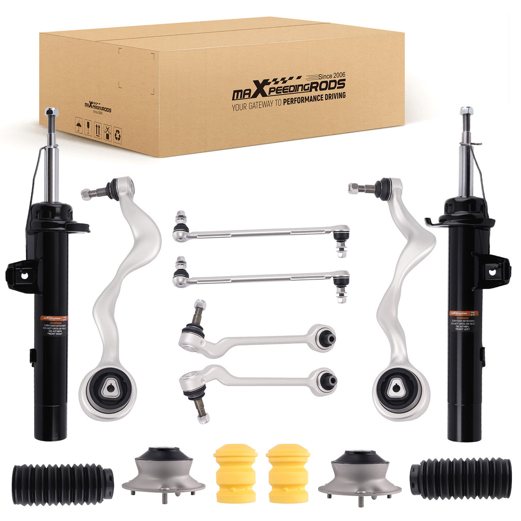 6X BRAS DE SUSPENSION + 2X AMORTISSEURS AVANT LH+RH compatible for BMW 128I 135I 2008-2013
