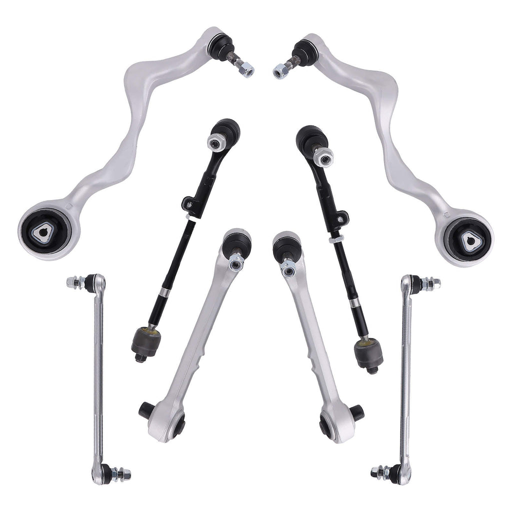 8pcs Front Control Arm Bar Link Tie Rod End Kit compatible for BMW E90 328i 335i E82 128i