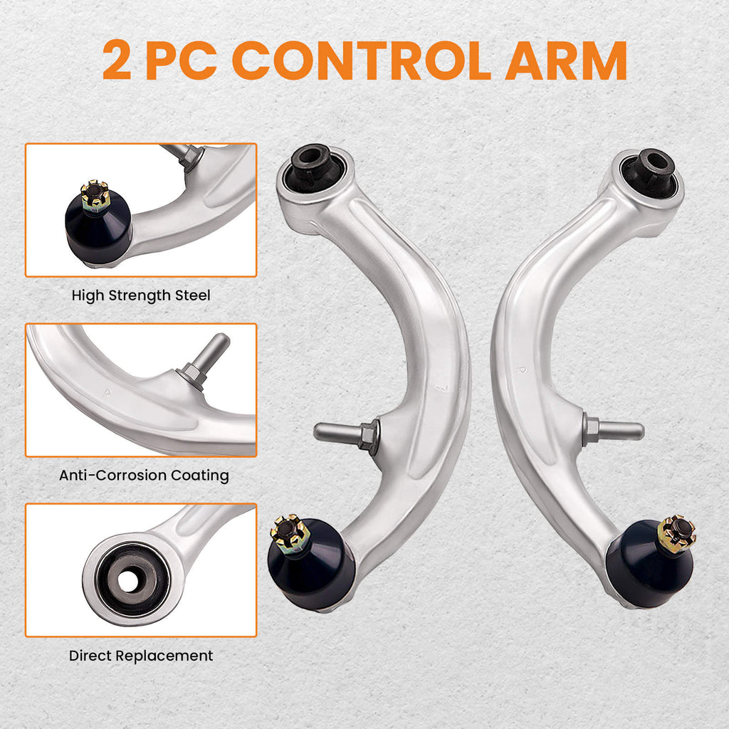 2 Pcs Front Lower Rearward Control Arms compatible for Infiniti G35 03-07 Base Coupe RWD