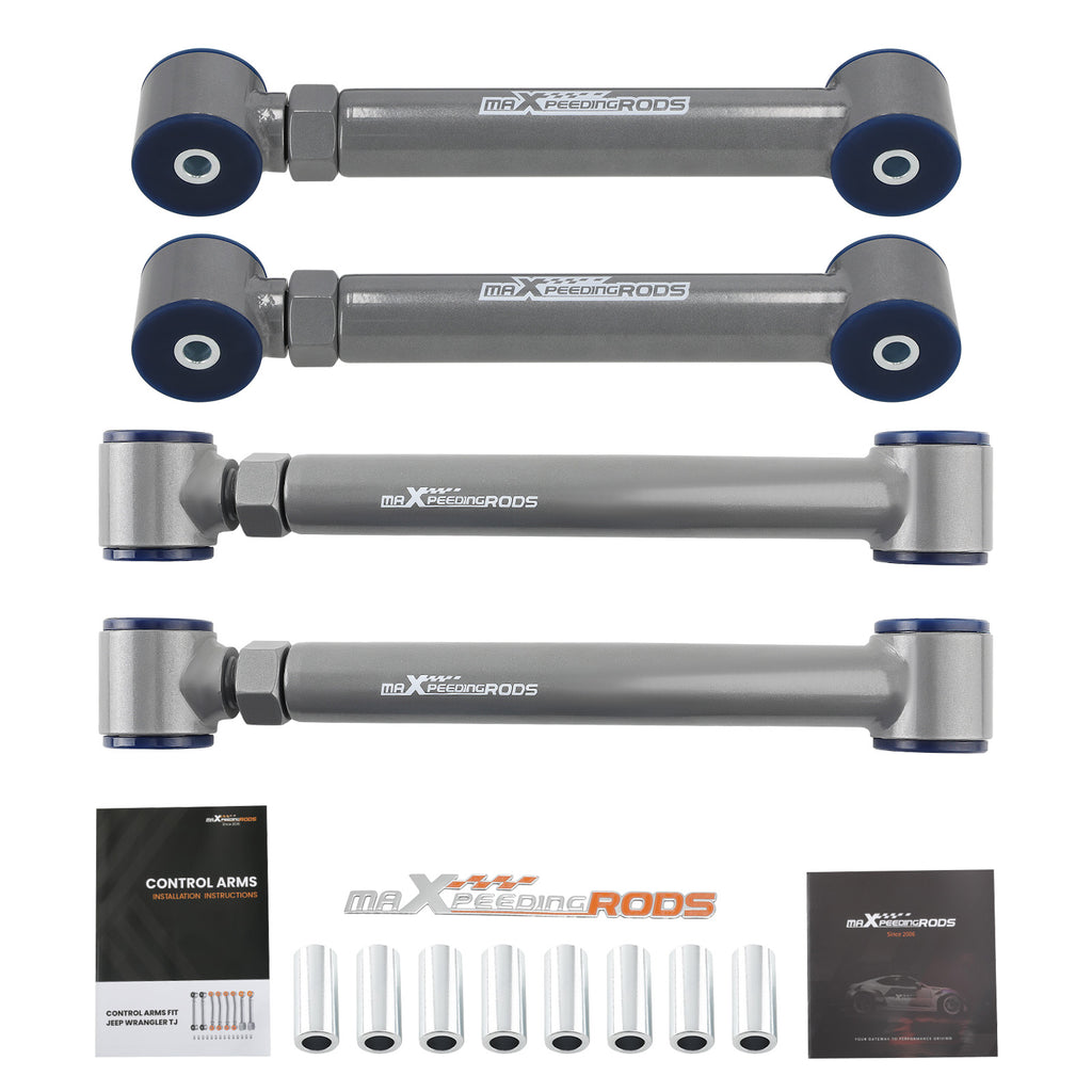 4X Achter ADJUSTABLE CONTROL ARMS SET WISHBONE voor 1997-06 geschikt voor JEEP WRANGLER TJ 97-06