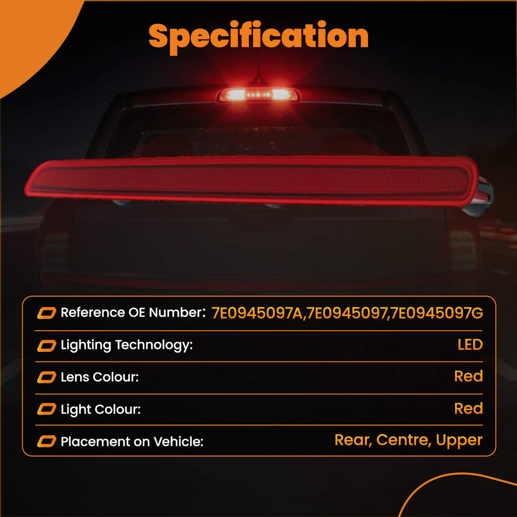 LED High Level Third Brake Stop Light Taillight compatible for VW T5 Transporter 2003-2015
