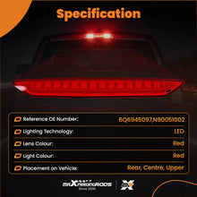 Laad de afbeelding in de galerijviewer, LED Rear High Level Third Brake Tail Stop Light For 2002-09 compatible for VW Polo MK4 9N Hatch