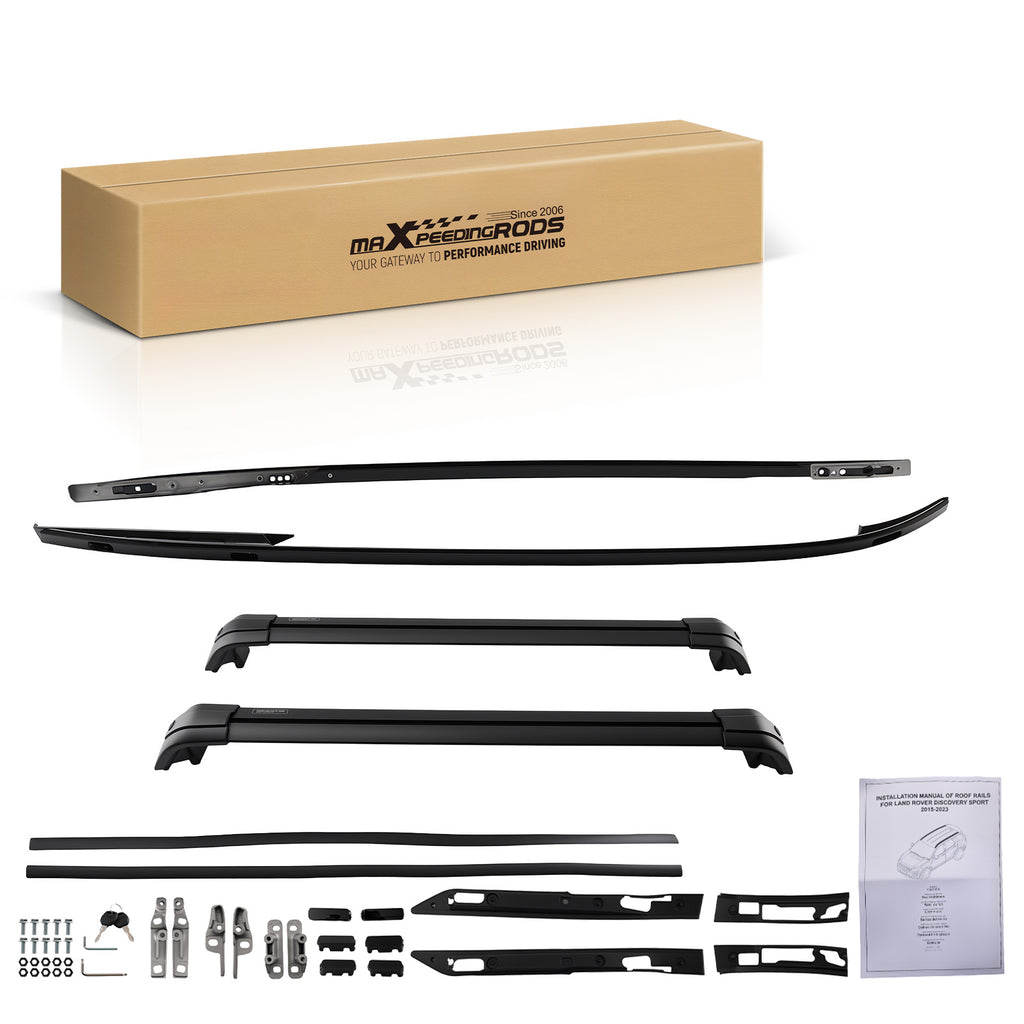 Black Roof Rack Rails Cross Bars geschikt voor Land Rover Discovery Sport L550 15-23