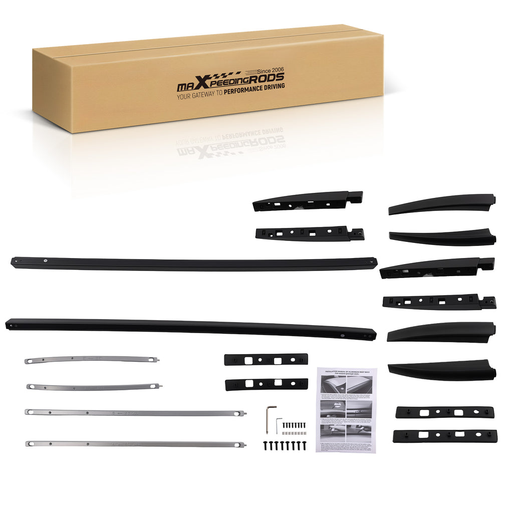2PCS Roof Rails geschikt voor Nissan Qashqai 2014-2023 Aluminum Top Rack Bars Black