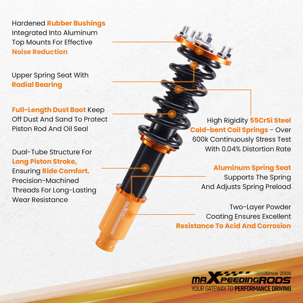 MaXpeedingrods Adjutsbale Coilovers Suspension Kit compatible for Honda Accord 2008-2012