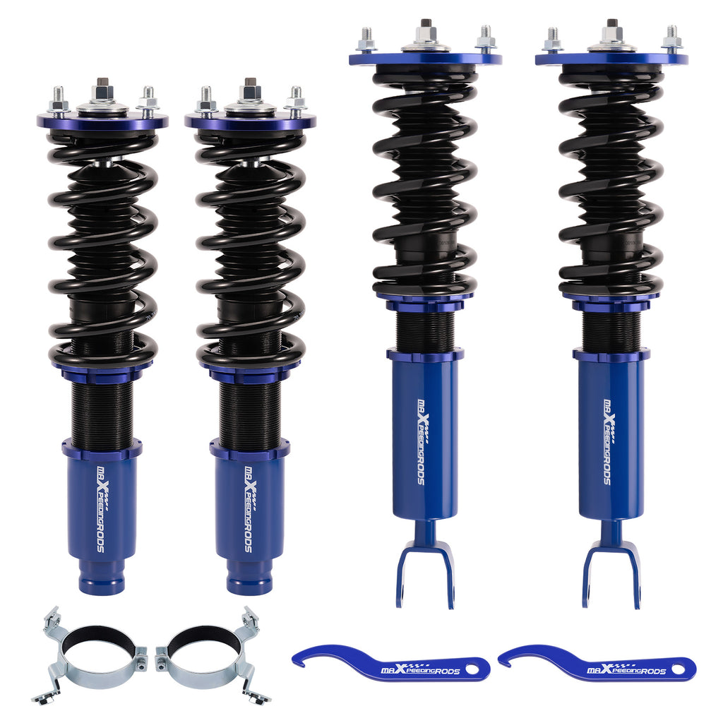 geschikt voor Honda Accord 1990 - 1997 geschikt voor Acura CL 1997 - 1999 Adjustable Height Complete Schroefset Kit Blue Schroefsets Lowering Kit
