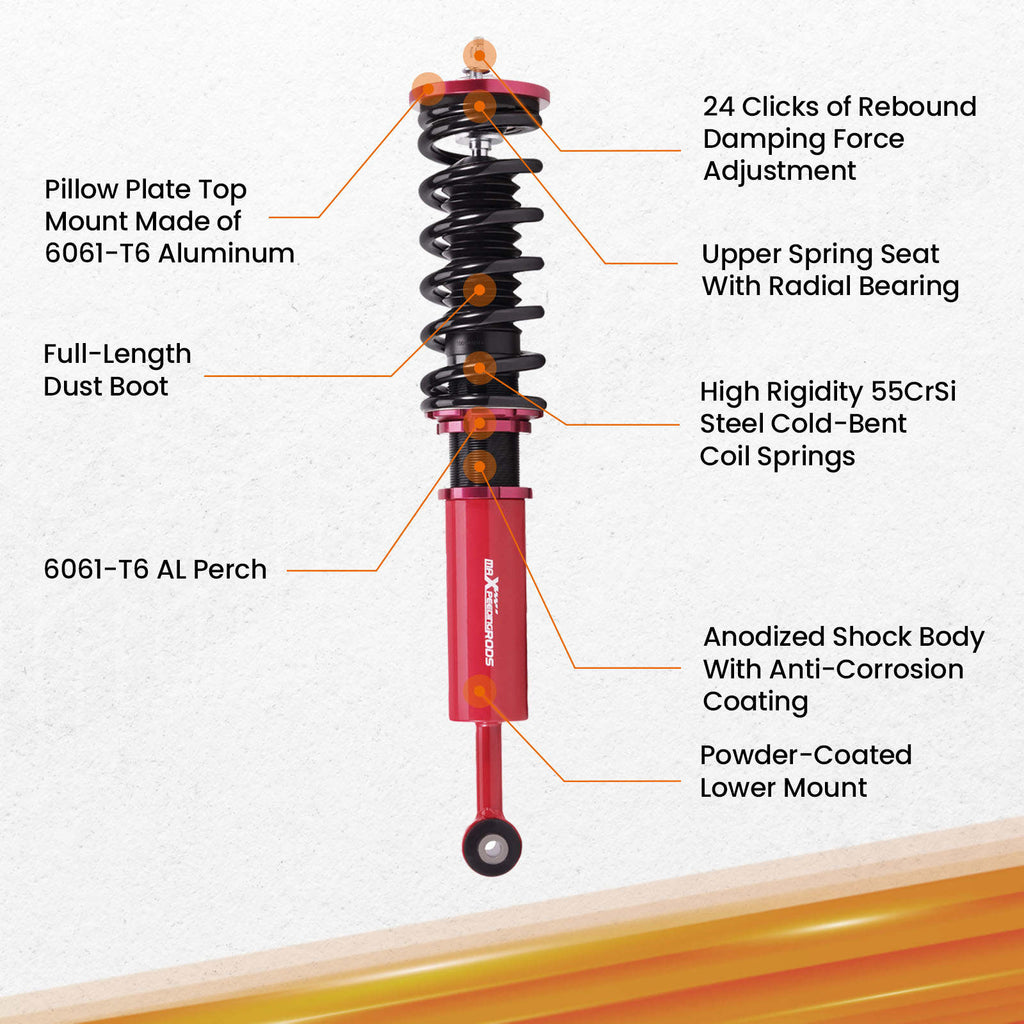 1998 - 2003 compatible for Honda Accord compatible for Acura TL CL Shocks Adjustable Damper Coilovers Lowering Kit