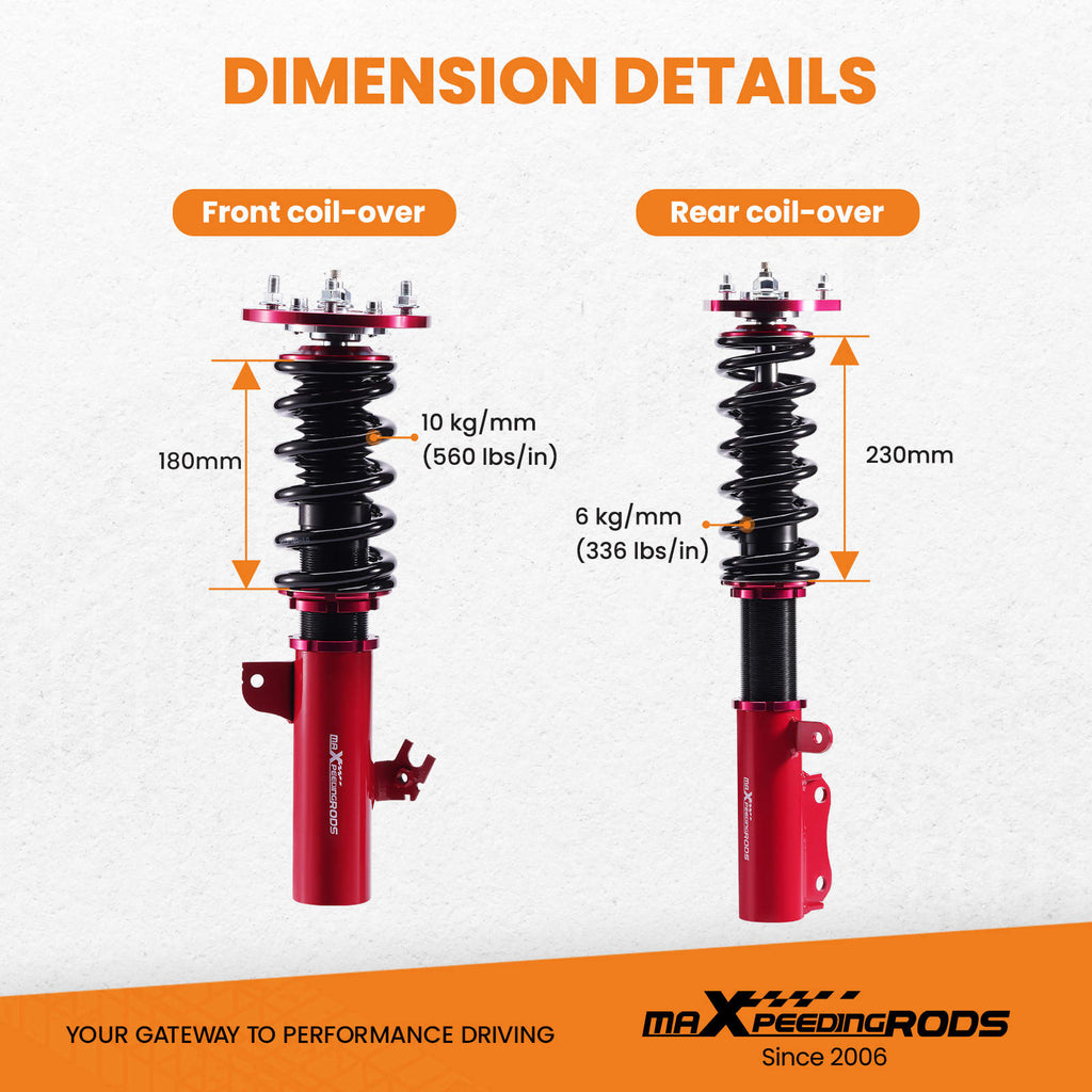 Compatible for Toyota Camry XV20 95-02 24 Steps Adjustable Damper Coilover Coilovers Struts Lowering Kit