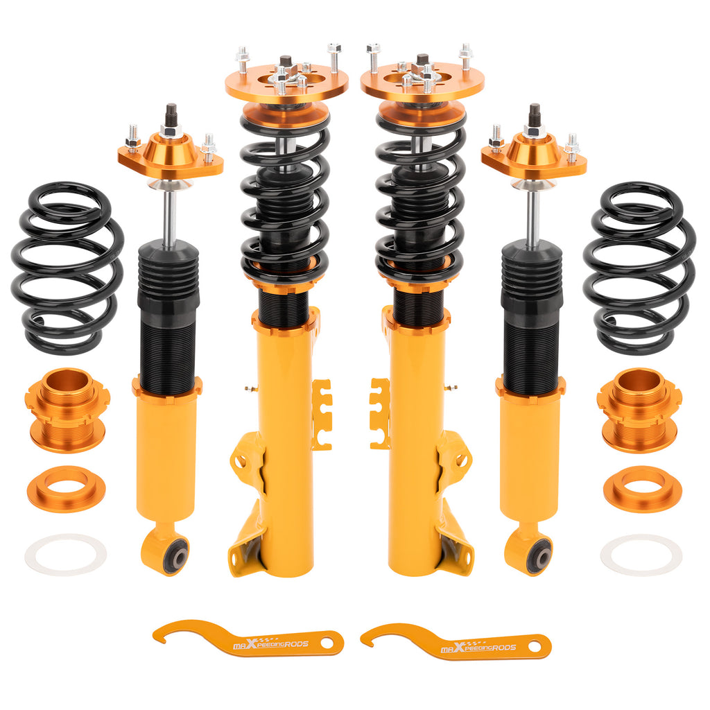 Maxpeedingrods puntales de resorte helicoidal de altura ajustable compatible for BMW 3 Convertible (E36) 318i; 320i; 323i; 325i; 328i; (03/1993-04/1999)