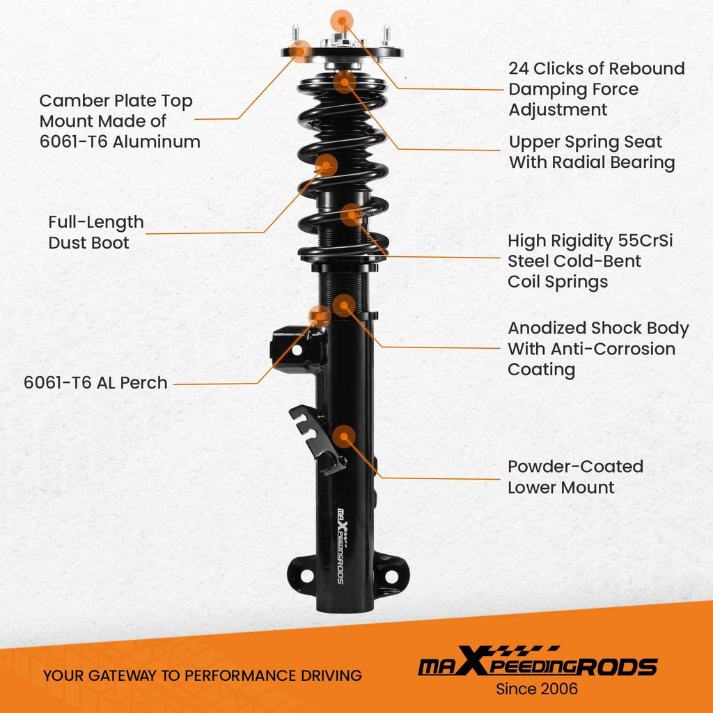 MaXpeedingrods 24 Ways Damper Coilovers Kit compatible for sedan 1990-1998 for coupe 1991-1999 lowering kit