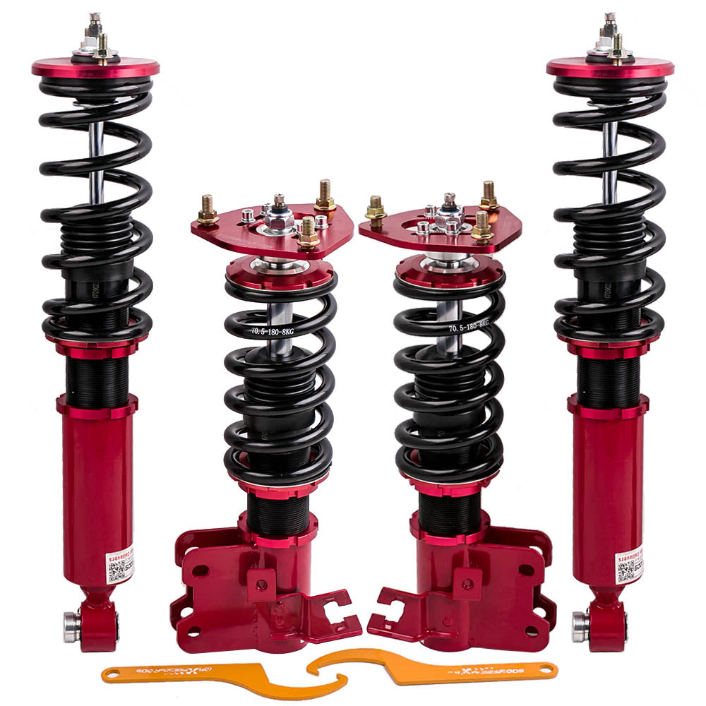 geschikt voor Nissan S13 Silvia Sileighty 180/200/240SX 1989-1994 24 Ways Adjustable Red High Performance Schroefset Lowering Kit