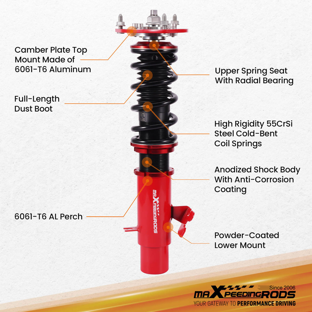 MaXpeedingrods Coilover Lowering Kit compatible for Mini Cooper (R56) Hatchback 07-13