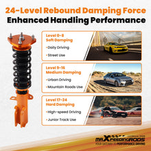 Laad de afbeelding in de galerijviewer, MaXpeedingrods Coilover Kit w/ 24-Way Adj. Damping compatible for Toyota Corolla 1988-2002