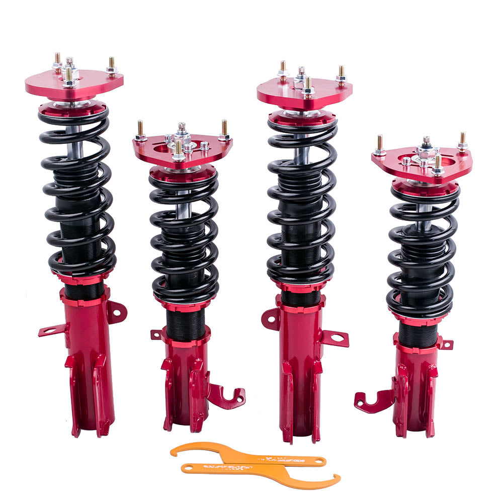 geschikt voor Toyota Corolla 1988 - 1999 E90 E100 E110 Shock Absorber Ophanging Kit Red 24 Ways Adjustable Schroefsets Lowering Kit