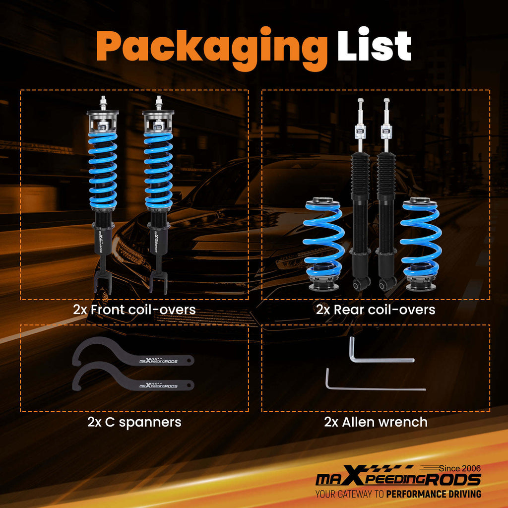 MaXpeedingrods T6 Coilover Suspension Lowering Kit compatible for Audi A6 S6 (C6) 2006-2012