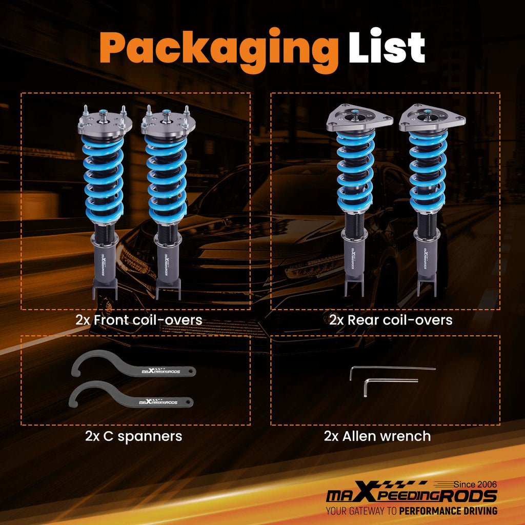 MaXpeedingrods T6 Coilovers Damper Adjustable Kit compatible for Audi A8 Quattro 2004-2010