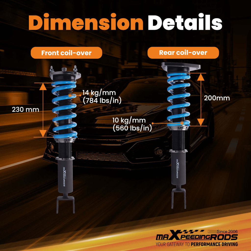 MaXpeedingrods T6 Coilovers Damper Adjustable Kit compatible for Audi A8 Quattro 2004-2010