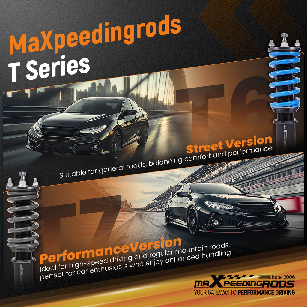 MaXpeedingrods COT6 Coilover lowering Kit compatible for Acura TSX 09-14 compatible for Honda Accord 08-12