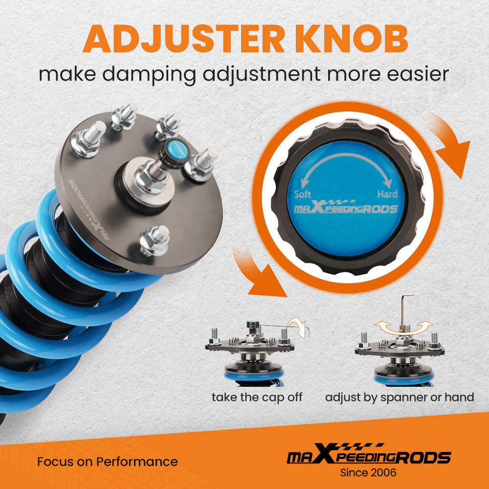 Compatible for Honda Accord 98-02 COT6 24 Way Damper Adjustable Coilover Kit Maxpeedingrods lowering kit