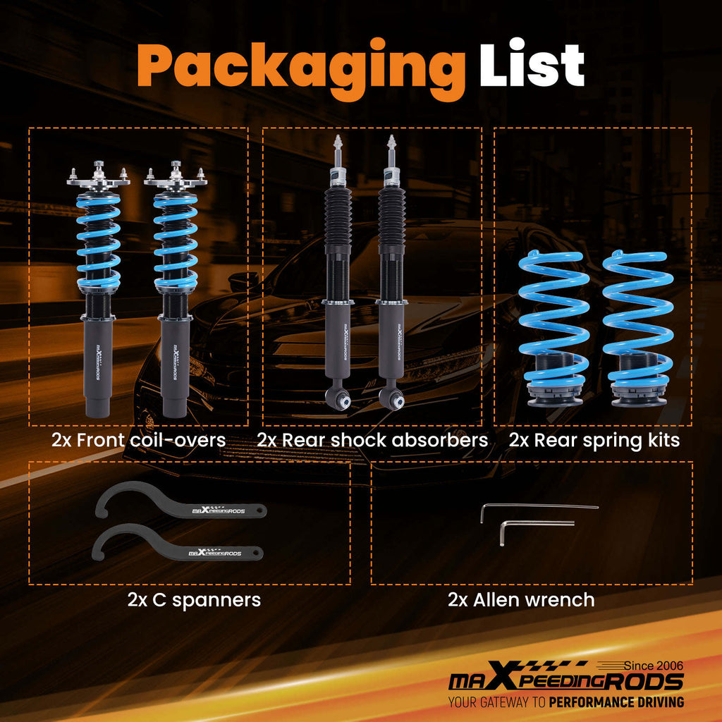 MaXpeedingrods T6 Coilovers Lowering Suspension Kit compatible for Audi A4 B9 2015-2021 compatible for FWD