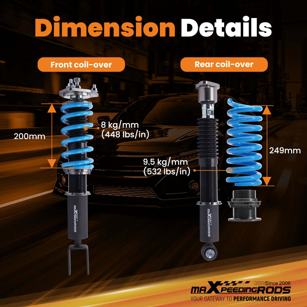 MaXpeedingrods T6 Coilovers compatible for Mercedes-Benz W205 C200 C300 C350 RWD 15-21