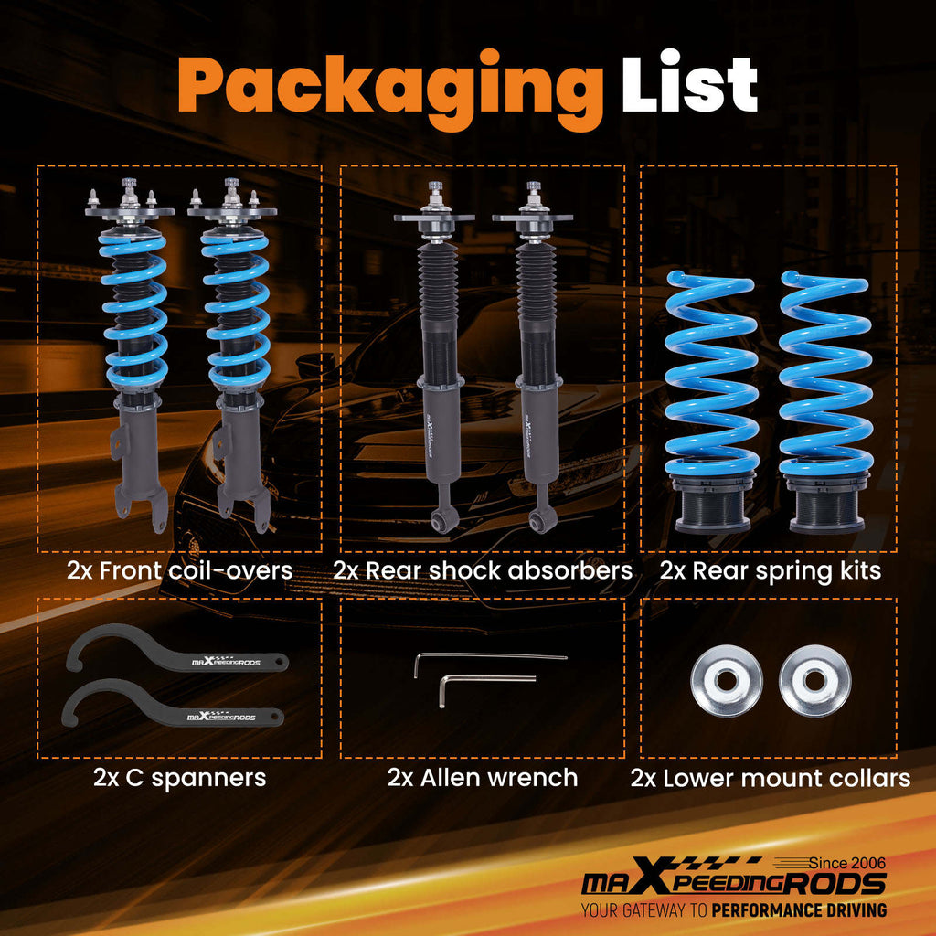 Compatible for Challenger Charger 2011-22 24 Way Damping Adj. Coilovers Shocks Struts Lowering Kit