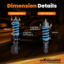 Load image into Gallery viewer, Coilovers 24 Click Damper Suspension Kit compatible for Toyota Corolla 03-08 Matrix 03-08