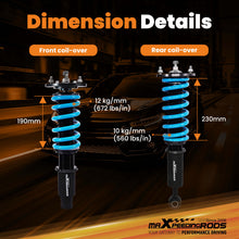 Laad de afbeelding in de galerijviewer, MaXpeedingrods Adjustable Coilovers Lowering Kit Compatible For Mitsubishi Eclipse 95-99