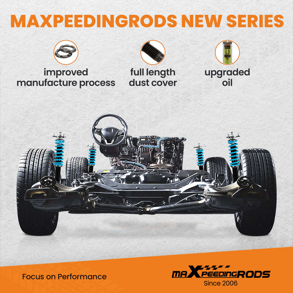 MaXpeedingrods T6 Coilovers 24 Way Damper Kit compatible for Subaru Impreza WRX STI 00-04 Lowering Kit