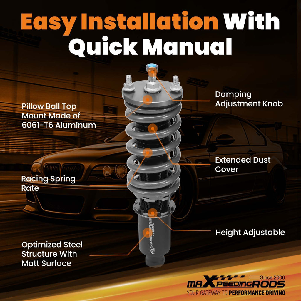 Maxpeedingrods NEW COT7 Coilovers Shocks compatible for Honda Civic 92-00 Integra 94-01