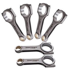 6 4340 EN24 Forged Conrods + ARP2000 bolts geschikt voor Audi VW 3.0T EA839 V6 24V TFSI