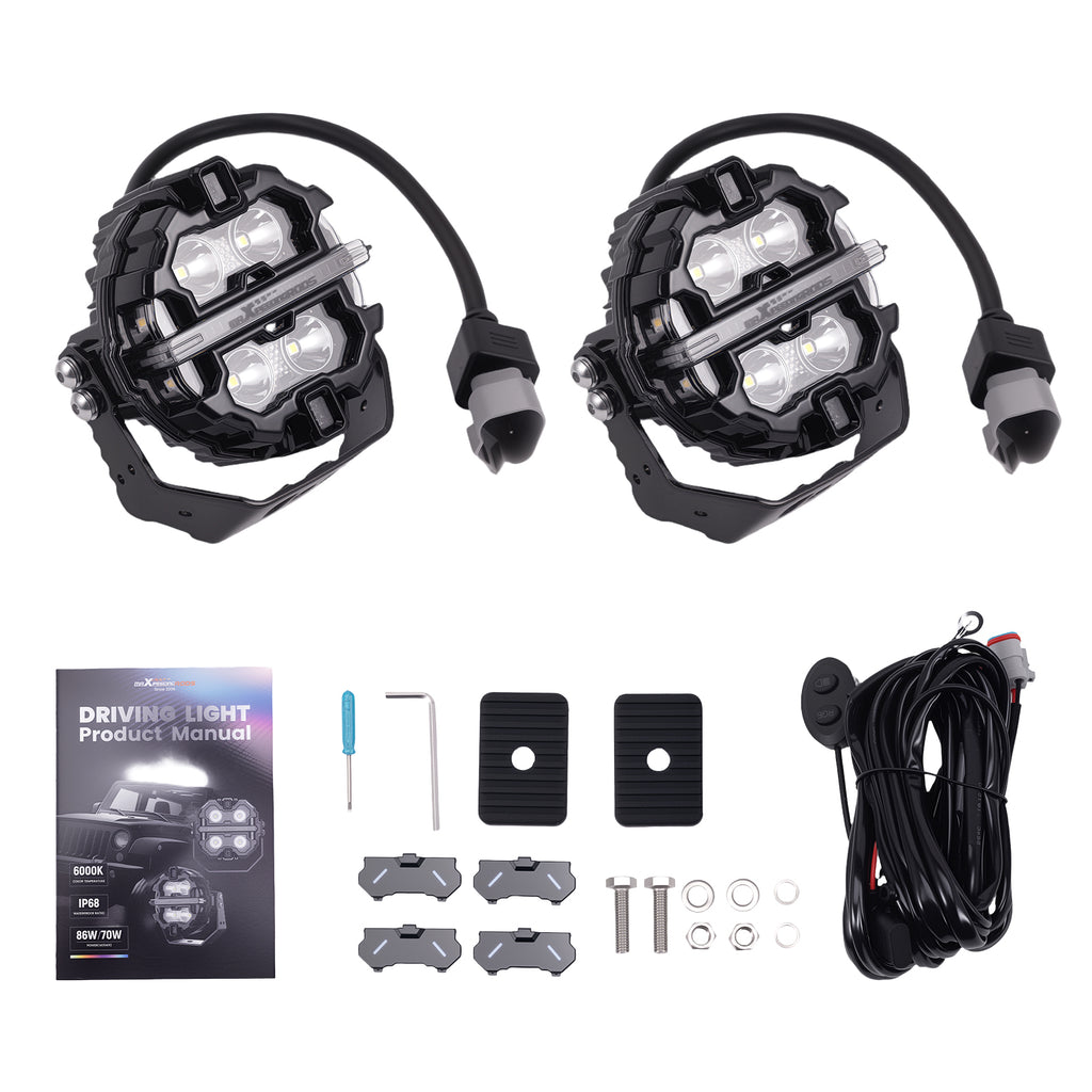 LED Auxiliary Lights Round 3.5 RGB DRL voor Off Road ATV Amber 3000K geschikt voor White 6000K