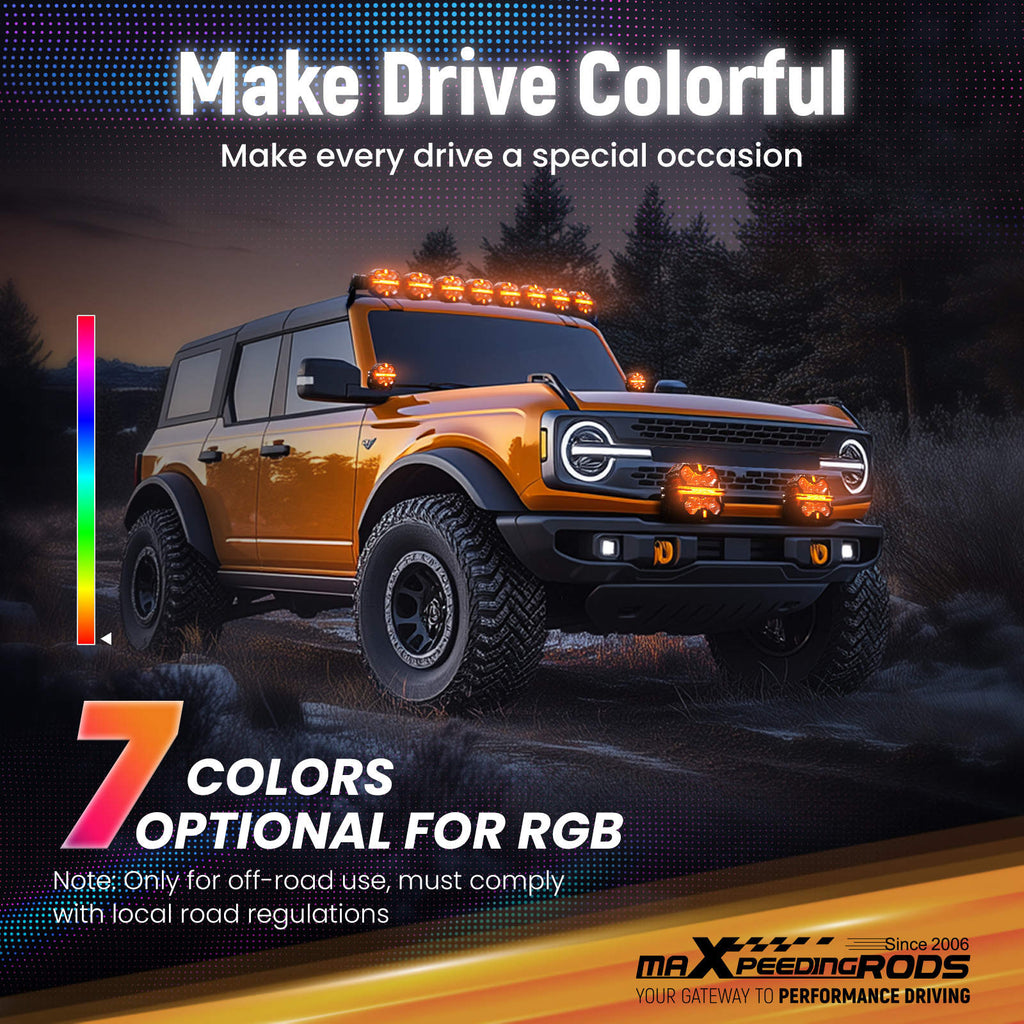 3.5inch LED Auxiliary Lights 160W Spot Side Shooter RGB For Off Road ATV UTV