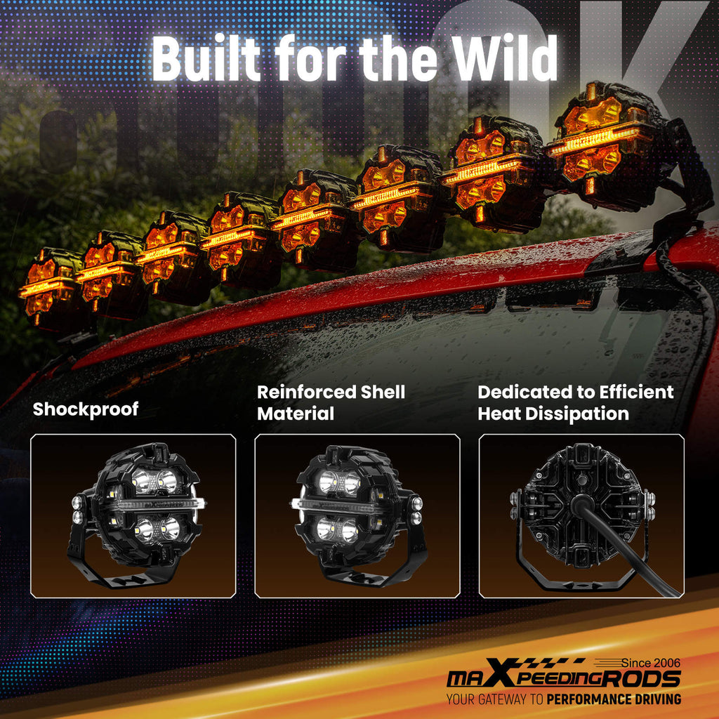 3.5inch LED Auxiliary Lights 160W Spot Side Shooter RGB For Off Road ATV UTV