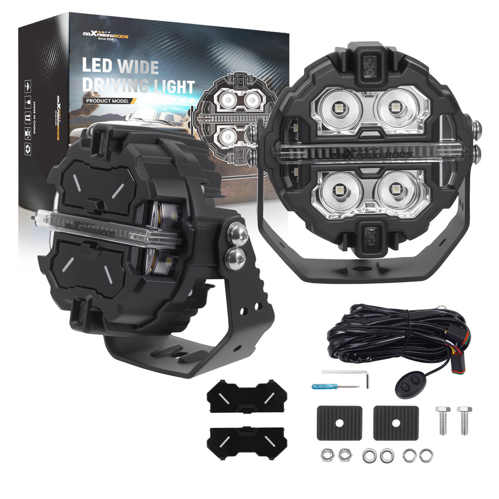 LED Work Lights 19200LM Side Shooter voor SUV Truck Marine 4WD geschikt voor White+Amber DRL