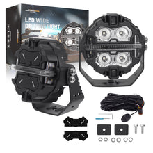 Laad de afbeelding in de galerijviewer, LED Work Lights 19200LM Side Shooter voor SUV Truck Marine 4WD geschikt voor White+Amber DRL