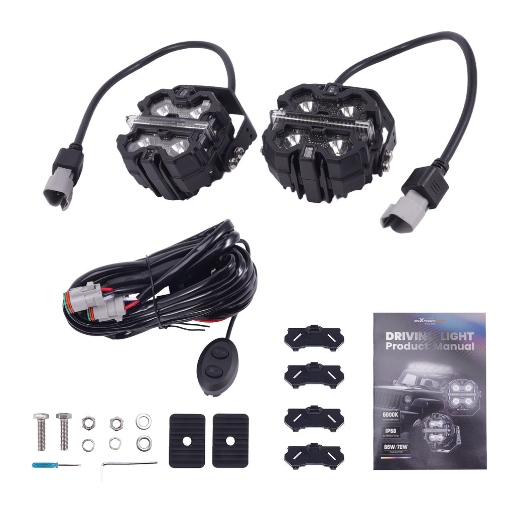 LED Work Light 160W RGB DRL White/Amber 3.5 voor SUV ATV Marine Boat IP68