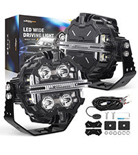 5 212W LED Driving Light Spot Beam RGB DRL voor SUV 4X4 ATV Off Road Round IP68