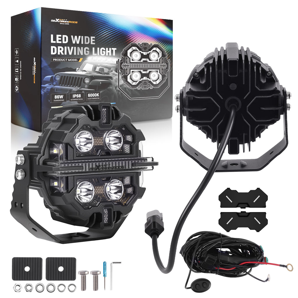 5inch 212W LED Driving Lights Spot Beam RGB DRL Round Pod Lamp geschikt voor White 6000K IP68