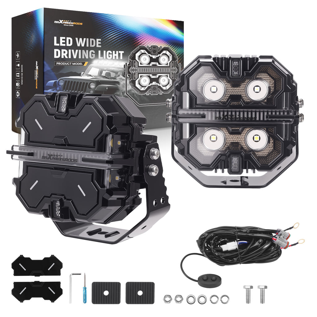 5inch 212W LED Driving Light Pods RGB DRL Spot Beam voor SUV ATV UTV 4X4 Offroad