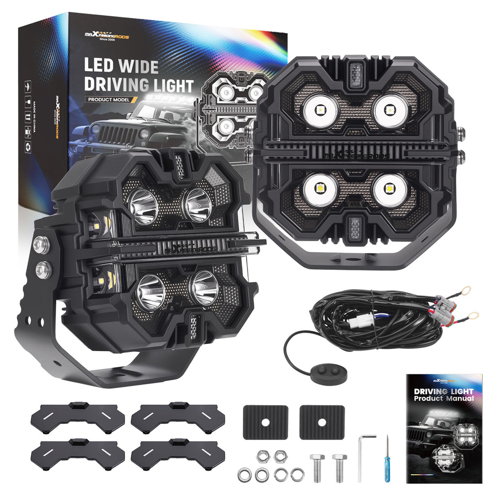 5inch 212W LED Driving Light Pods Spot Beam RGB DRL voor ATV UTV 4X4 geschikt voor White 6000K