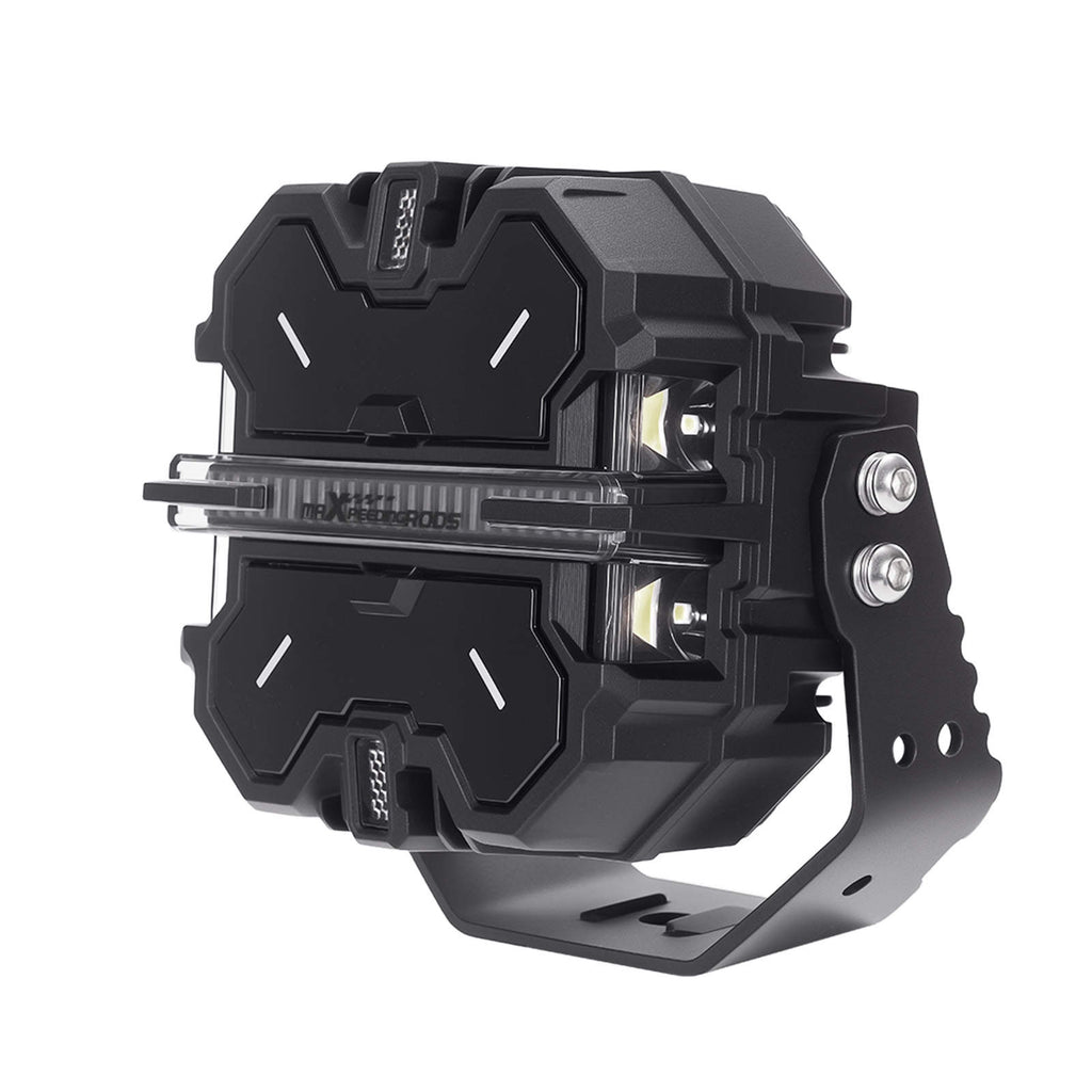 5 Square LED Driving Lights 25440LM RGB Background DRL compatible for White Amber Pod Light