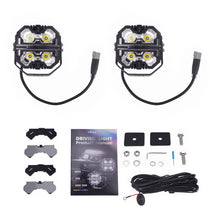 Laad de afbeelding in de galerijviewer, Quad LED Koplamp DRL Daytime Running Light 6000K voor Truck Offroad Aluminium IP68