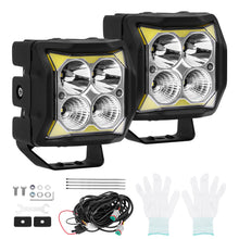 Laad de afbeelding in de galerijviewer, 110W 4 LED Off-Road Driving Light Universal 11040LM Auxiliary geschikt voor White Amber IP68