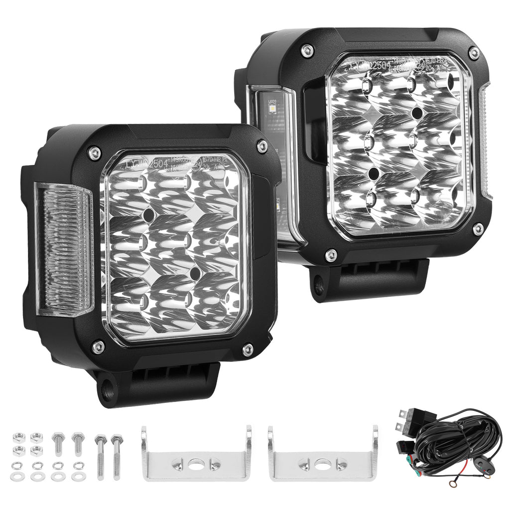 4 Inch 90W LED Driving Lights Spot Beam IP67 Amber DRL voor Universal Vehicle